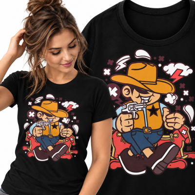 KOSZULKA DAMSKA  ANIMOWANA  COWBOY KID